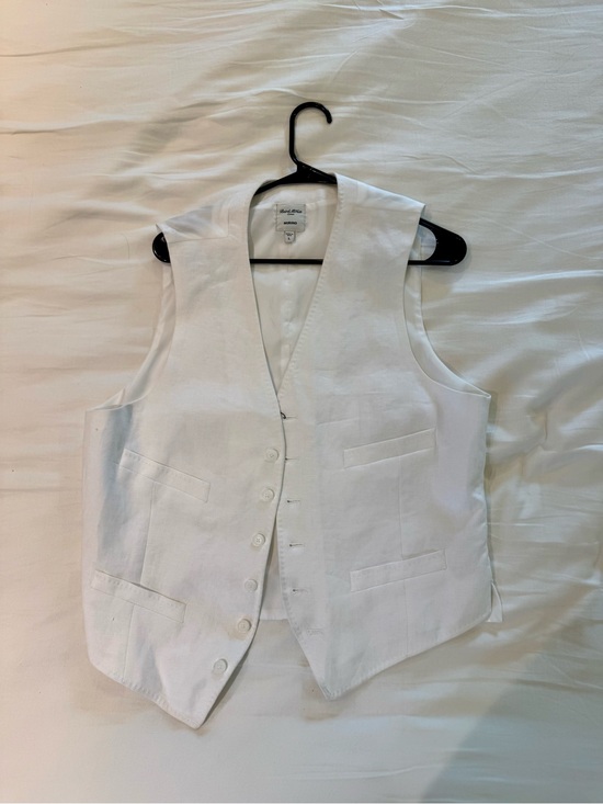 Baird Mcnutt Other - Men's Linen White Button Front Vest - Tailored Look